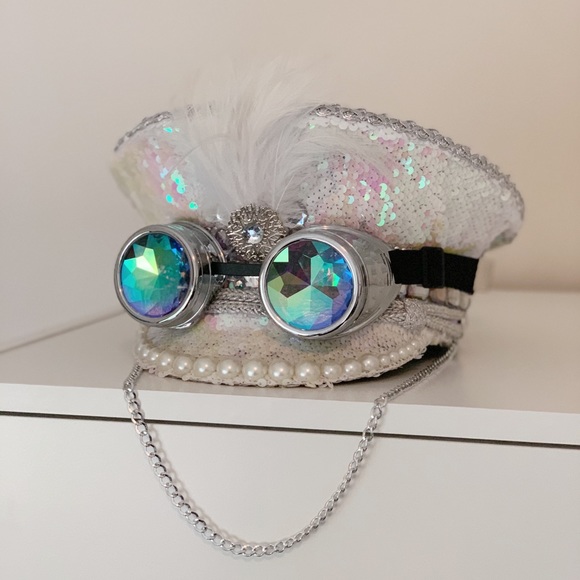 ❤️SOLD❤️ Handmade Festival Bling Captain Hat - Picture 5 of 9